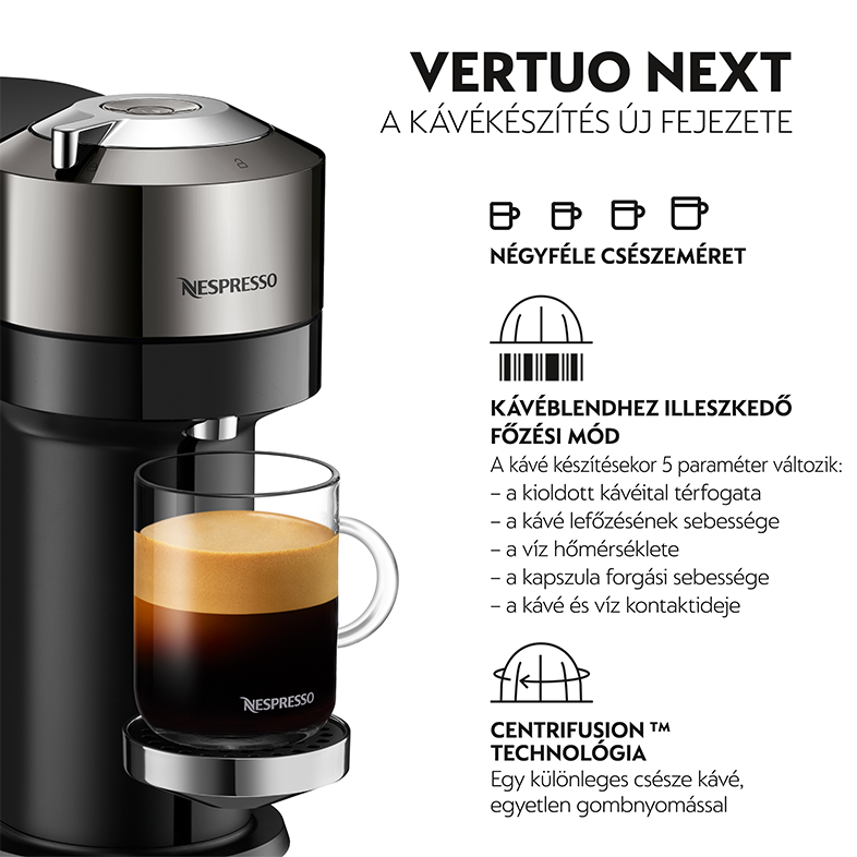 KRUPS XN910C10 Vertuo Next kávéfőző sötétszürke