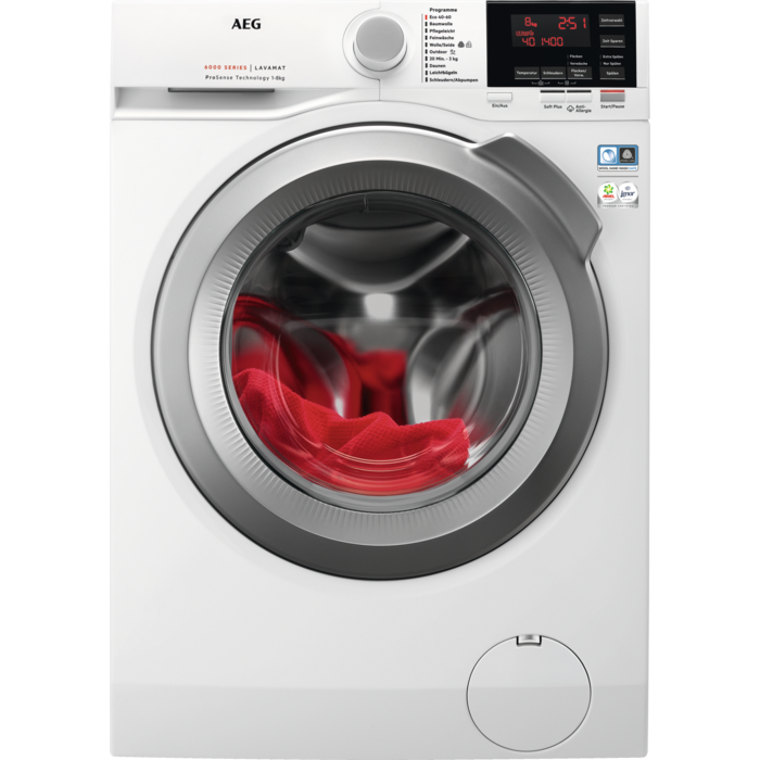 AEG L6FBF66485 Waschmaschine Frontlader (8 kg, 1351 U/Min., B, Frontlader)