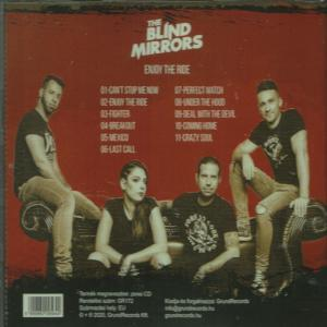 A 'The Blind Mirrors' album CD-borítója. Négy zenekari tag látható a képen, az album címe 'Enjoy the Ride'.