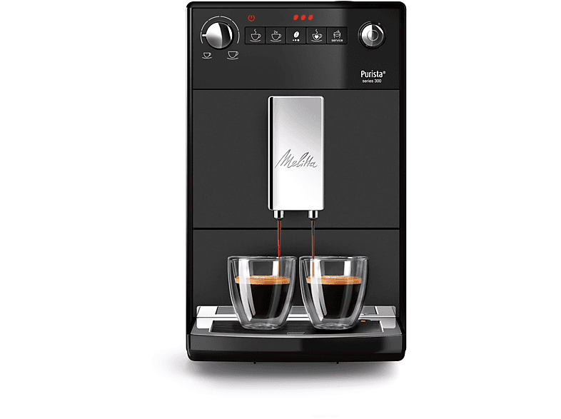 Melitta F230-104 Kaffeevollautomat (Frosted-Black, Stahl Kegelmahlwerk, 15 bar)