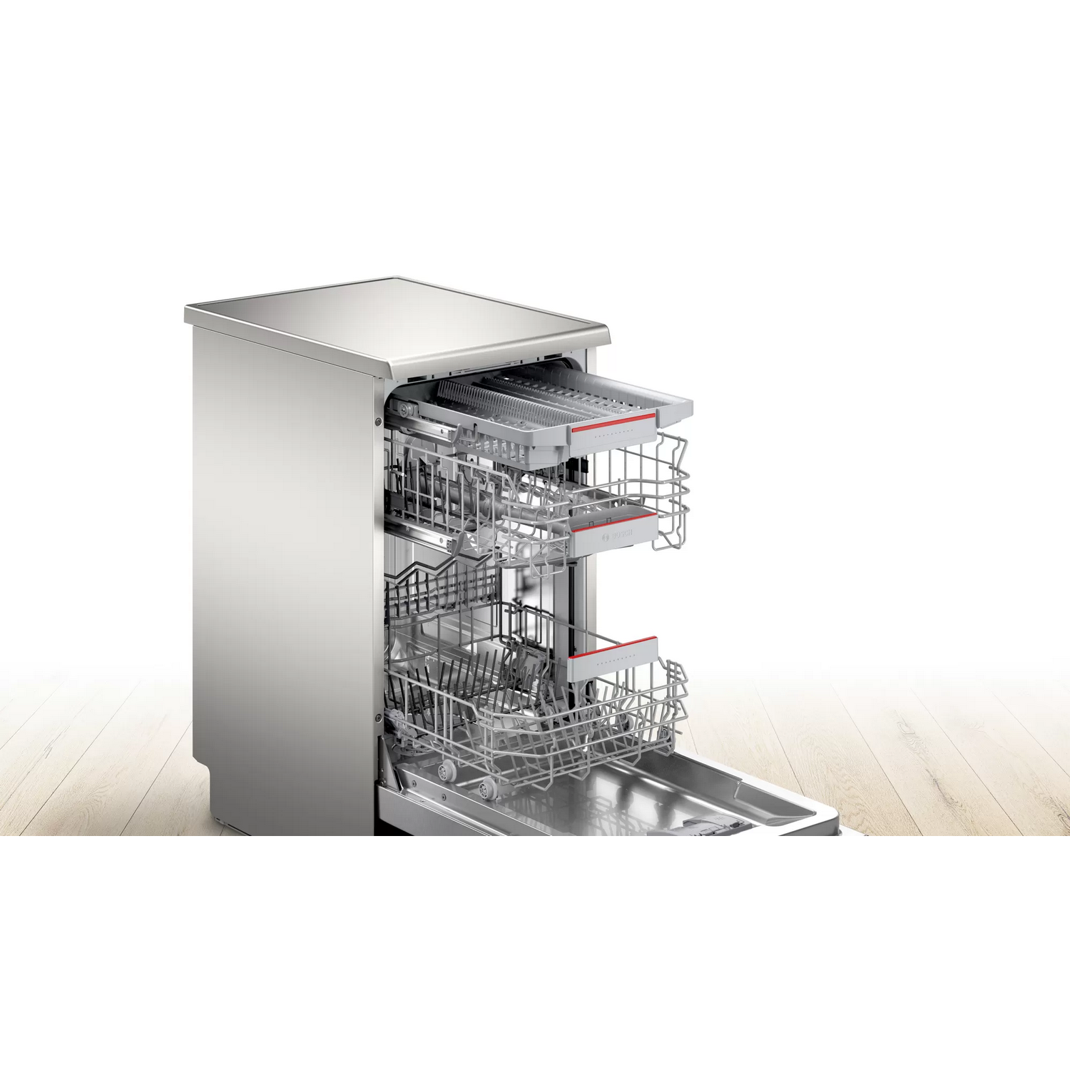 Lavavajillas - Bosch SRS4HMI61E, Libre instalación, 10 servicios, 6 programas, 45 cm, Inox