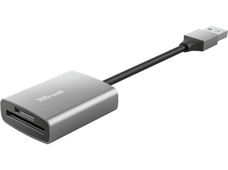 Trust Dalyx Snelle Kaartlezer – USB 3.2 Gen 1, USB-A, Leessnelheid Tot 104 MB/s – Ondersteunt (Micro)SD, SDHC, SDXC Tot 2 TB – Aluminium Behuizing, Voor MacBook, PC, Chromebook