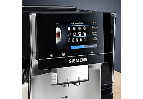 bar) | EQ.700 19 kaufen (Inox MediaMarkt Kaffeevollautomat metallic, Scheibenmahlwerk, TQ703D07 silver SIEMENS online