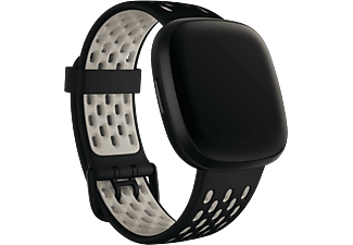 FITBIT Versa 3/Sense Sportbandje Zwart/Ivoorwit Large