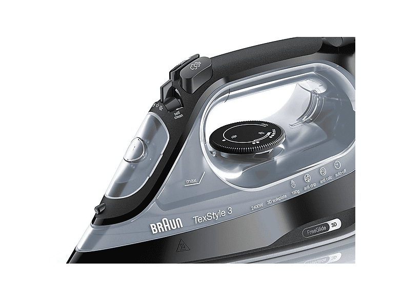 Braun SI 3055 BK TexStyle 3 Dampfbügeleisen (2400 Watt, Schwarz) — Foto 2 von 3