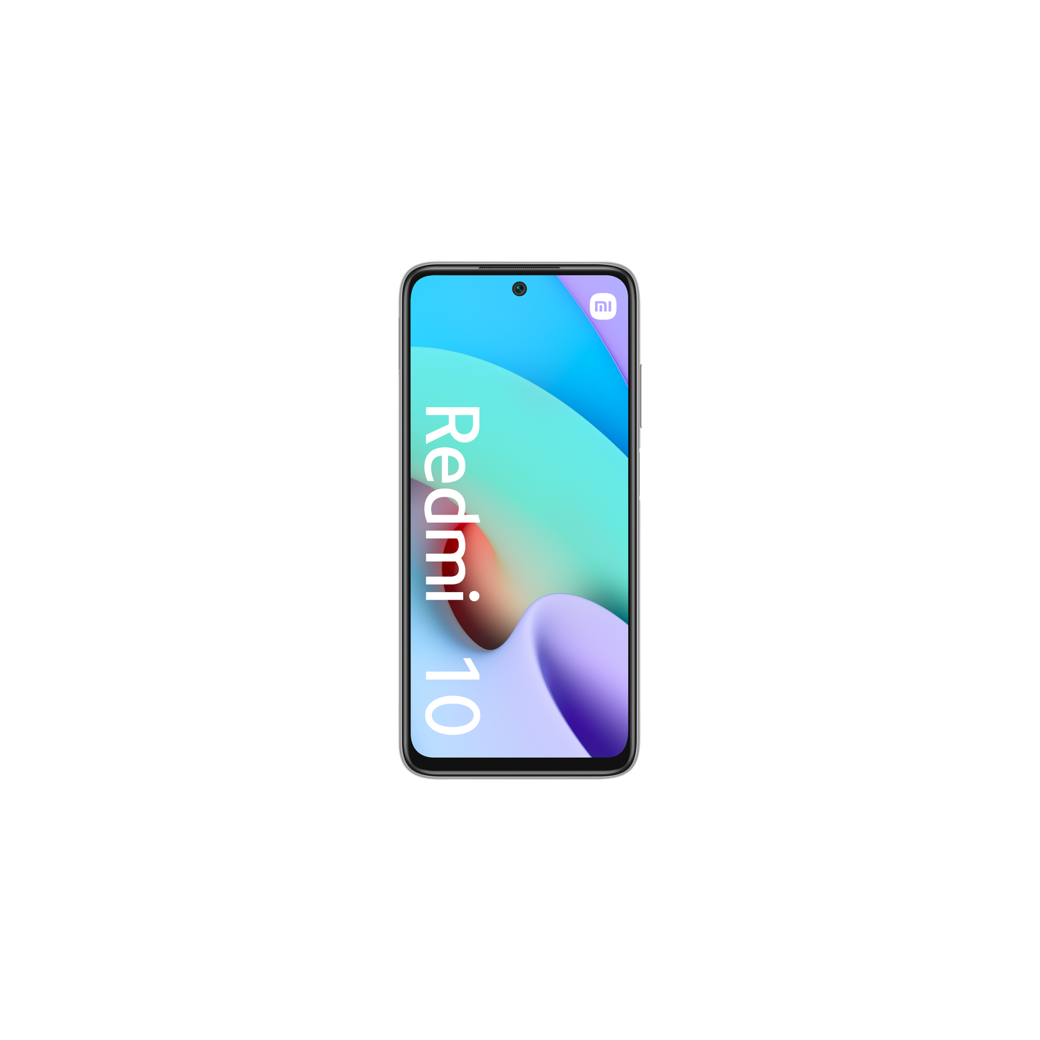 Smartphone con pantalla colorida, marca 'Redmi 10'.