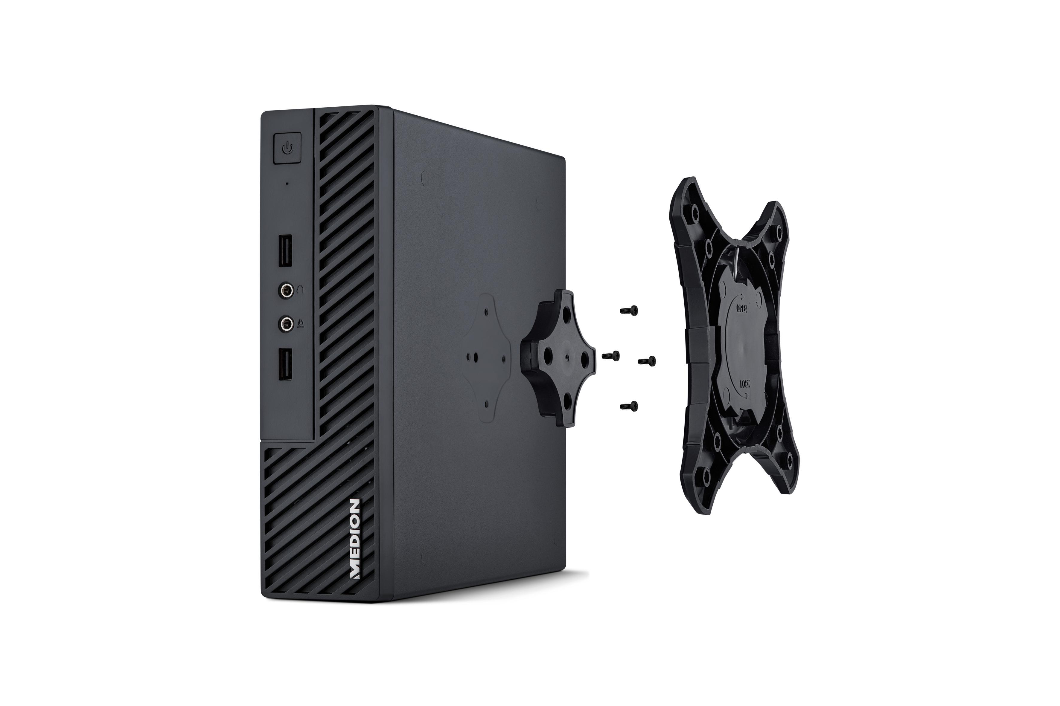 MEDION Slim Multimedia PC AKOYA® S23003 (MD35124) - Intel® Celeron® J4125 - 4 GB - 128 GB - Intel® UHD 600 - Windows 10 Home (64 Bit)