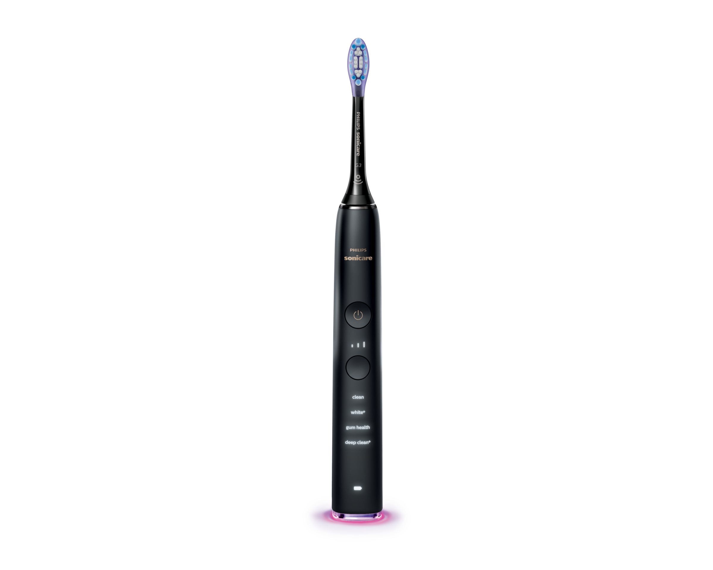 Brosse à dents électrique Philips Sonicare noire.