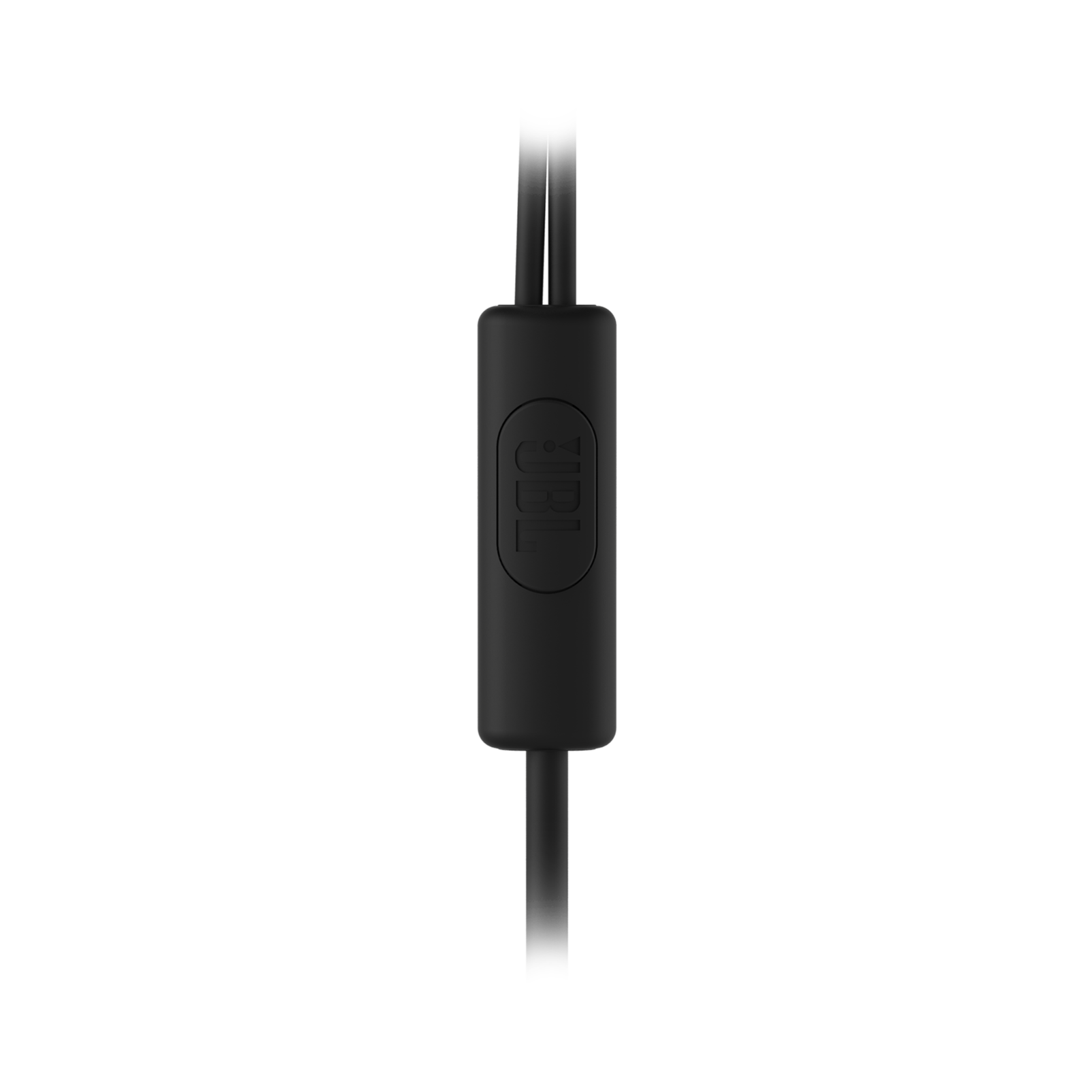 Kulaklıklar için siyah bir JBL hat içi uzaktan kumandası.