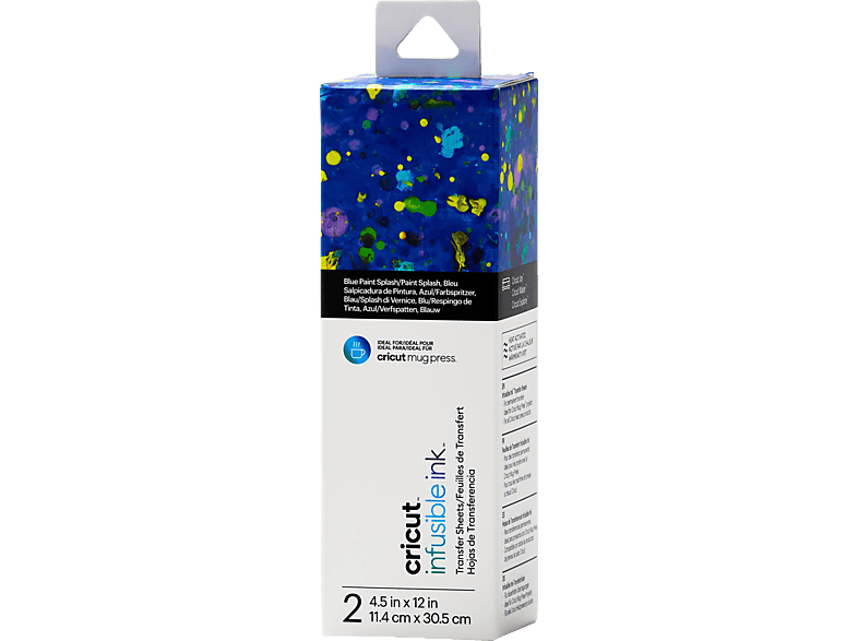 CRICUT Joy Transfer Sheets 2-pack Cricut Infusible Ink Blue Paint Splash
