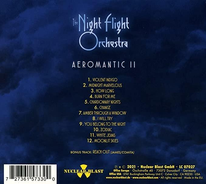 CD-Cover: Album 'The Night Flight Orchestra', Aeromantic II Titelliste.