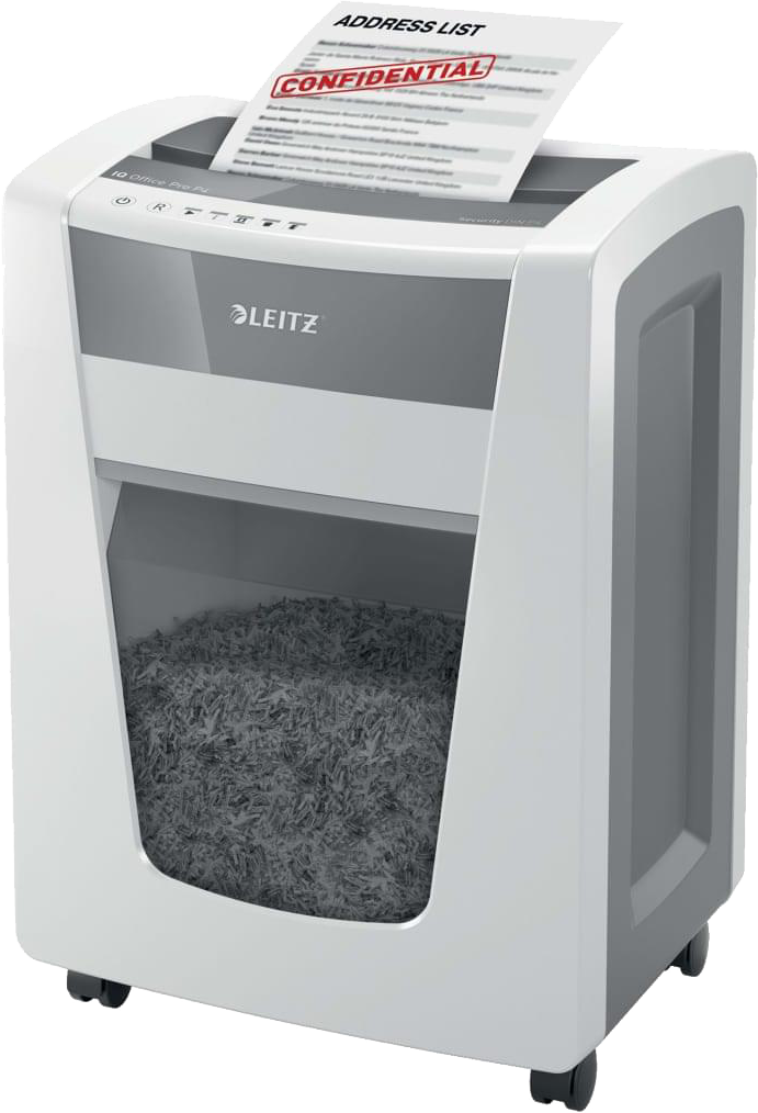 LEITZ IQ Office Pro iratmegsemmisítő, 20 lap, P4 biztonsági szint, konfetti, fehér (80060000)