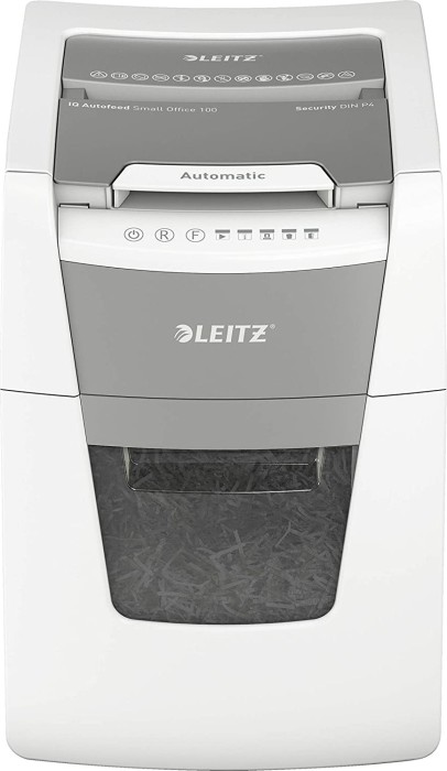LEITZ IQ Autofeed Small Office 100 automata iratmegsemmisítő, lap, P4, konfetti, fehér (80110000)