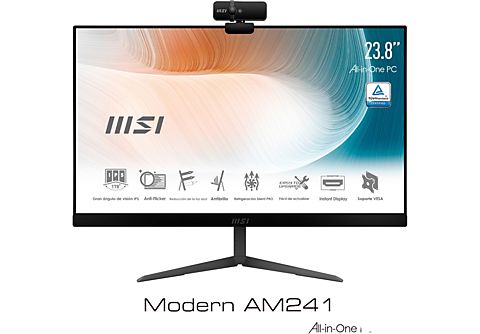 All in One - MSI Modern AM241, 23.8" Full-HD, Intel® Core™ i5-1135G7, 8 GB RAM, 256 GB SSD, UMA, W10, Negro