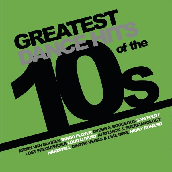 Albumcover. 10s tekst. Groene achtergrond. Bandnamen onderaan.