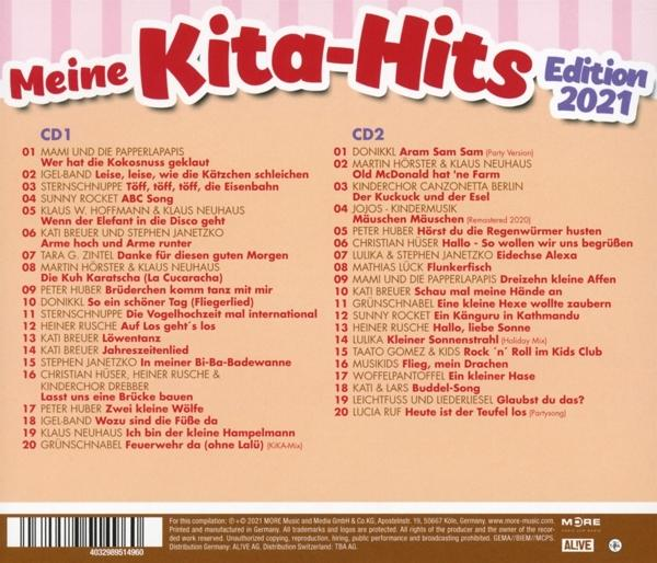 CD-Cover mit Text auf Deutsch. Listet Songs und Credits auf. Enthält rote, weiße und rosa Farben.