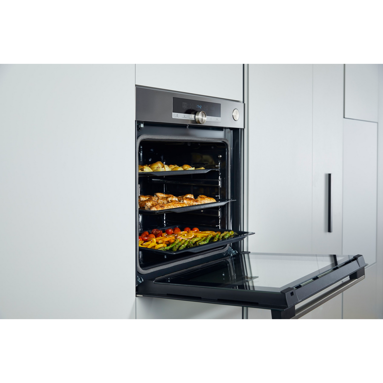Horno - Hisense BSA65226AB, 77 l, Integrable, Limpieza por agua, 59.50 cm, Inox