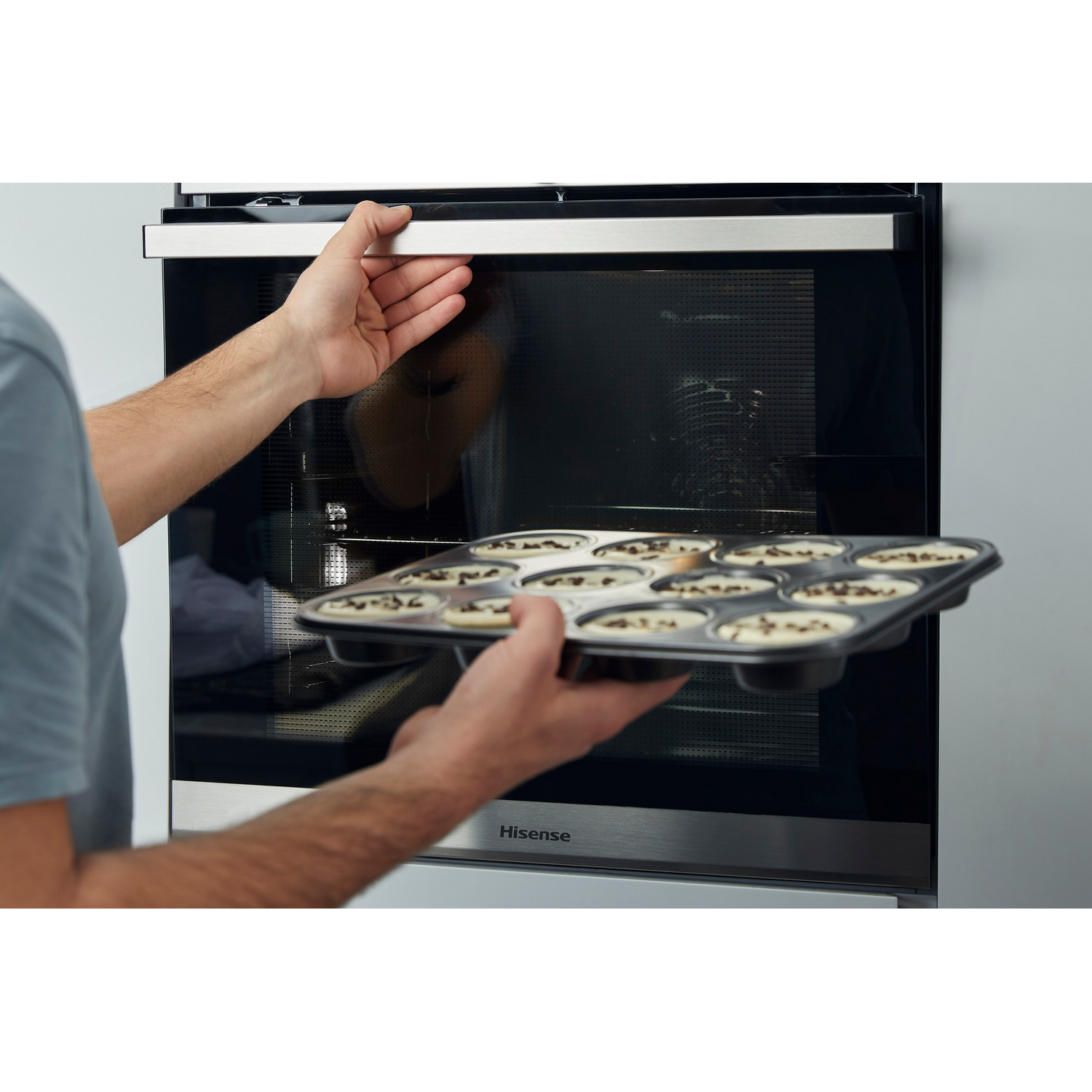 Horno - Hisense BSA65226AB, 77 l, Integrable, Limpieza por agua, 59.50 cm, Inox