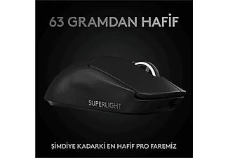 LOGITECH G PRO X SUPERLIGHT Ultra Hafif HERO 25600 DPI 400 IPS LIGHTSPEED Kablosuz Oyuncu Mouse - Siyah_1