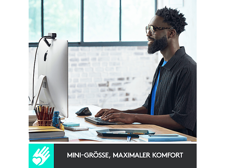 LOGITECH MX Keys Mini Kabellose Tastatur ohne Ziffernblock TKL, Tastenbeleuchtung, DEU (Qwertz), Grafit — Foto 2 von 5