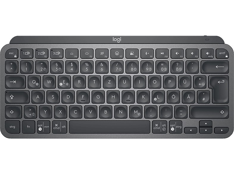 LOGITECH MX Keys Mini Kabellose Tastatur ohne Ziffernblock TKL, Tastenbeleuchtung, DEU (Qwertz), Grafit