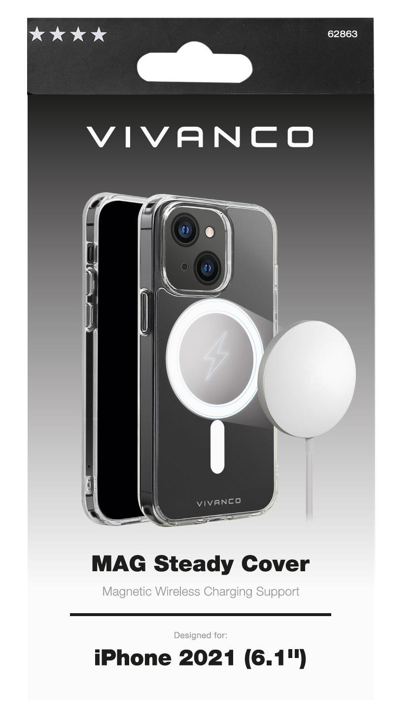 VIVANCO Mag Steady, Backcover, Apple, iPhone 13, Transparent