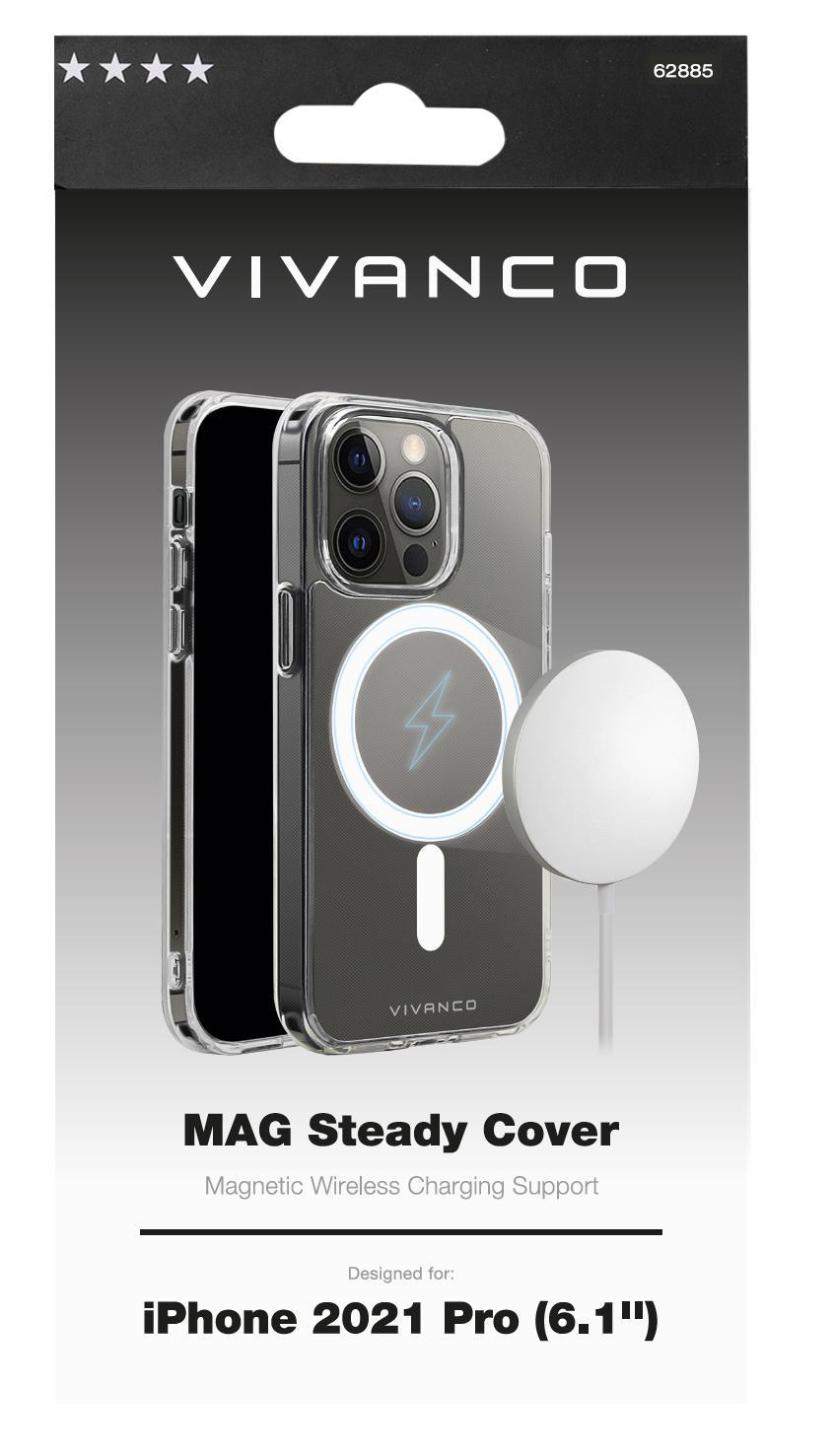 VIVANCO Mag Steady, Transparent Backcover, iPhone Apple, 13 Pro