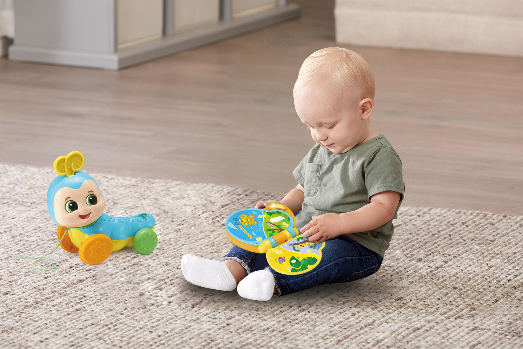 VTECH 2-in-1-Schmetterling Nachziehspielzeug, Mehrfarbig
