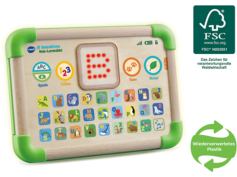Thumbnail - VTECH Interaktives Holz-Lerntablet Kleinkindertablet, Mehrfarbig