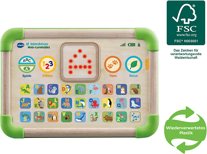 Thumbnail - VTECH Interaktives Holz-Lerntablet Kleinkindertablet, Mehrfarbig