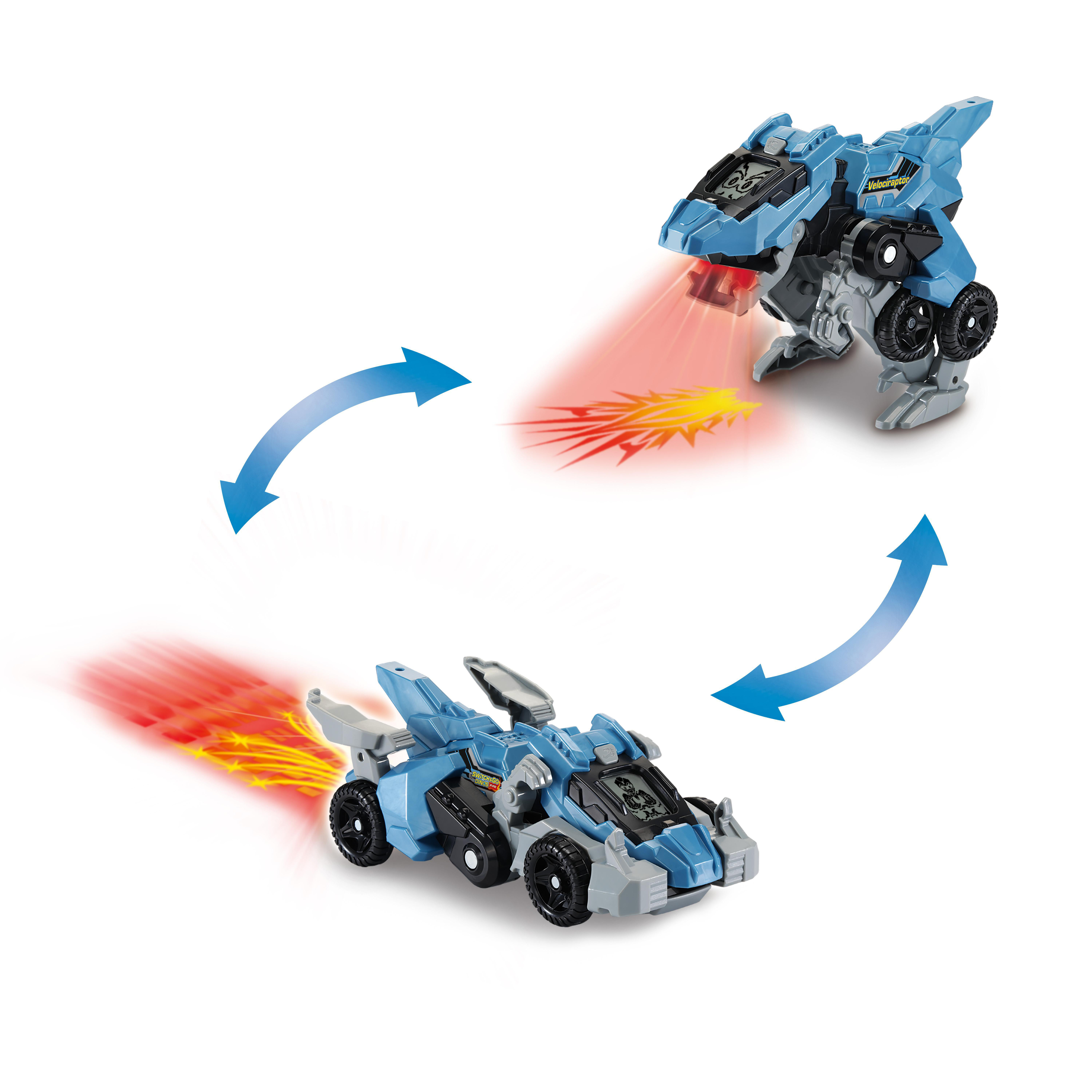 VTECH Switch & Go Dinos - Fire-Velociraptor Spielzeugauto, Mehrfarbig