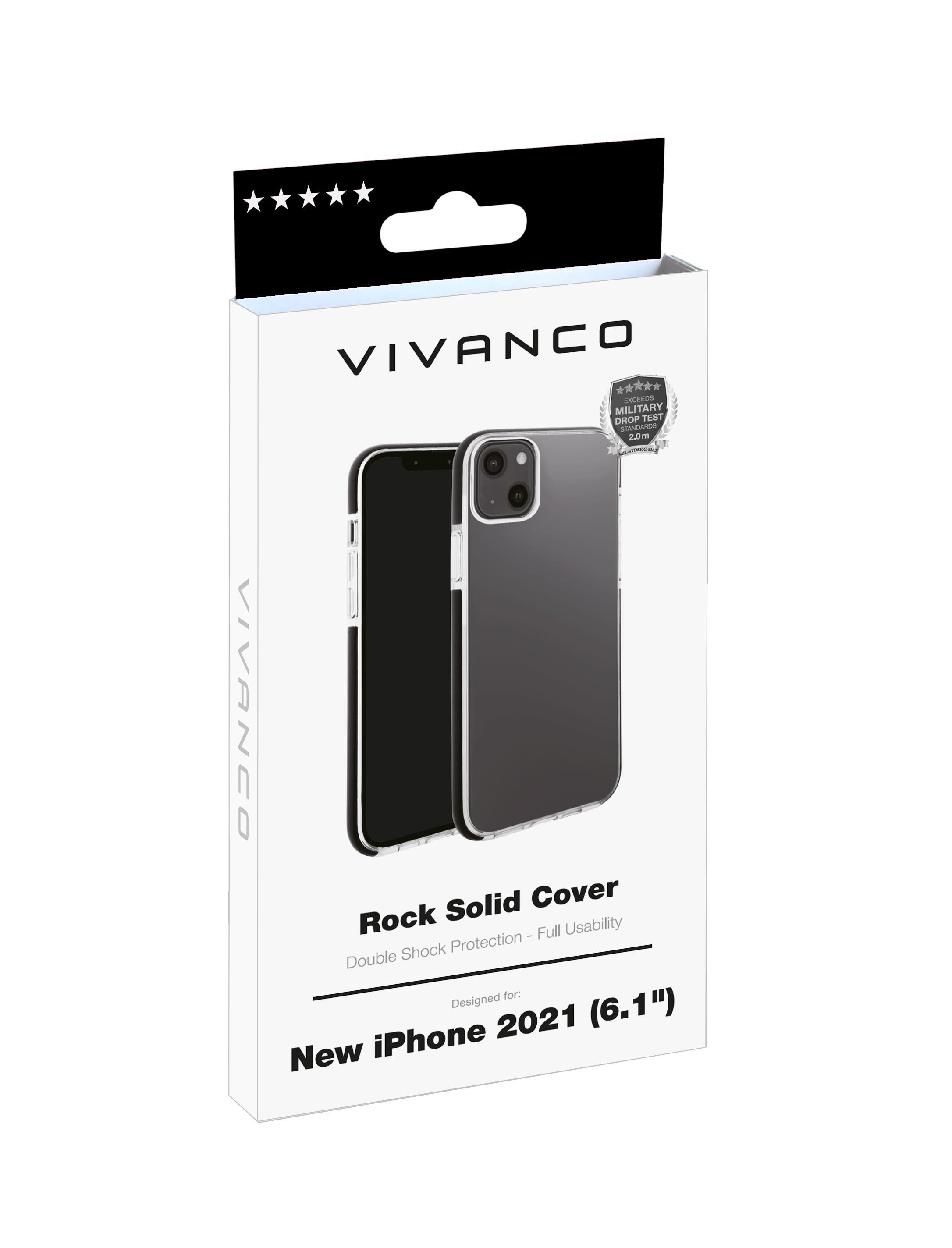 VIVANCO iPhone Rock Transparent/Schwarz Backcover, Apple, Solid, 13,