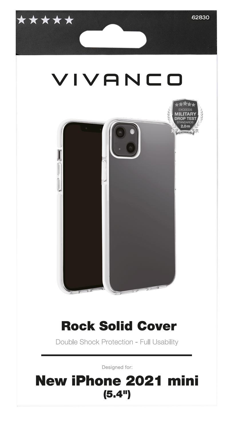 VIVANCO Rock Solid, Backcover, 13 Mini, iPhone Transparent/Weiß Apple