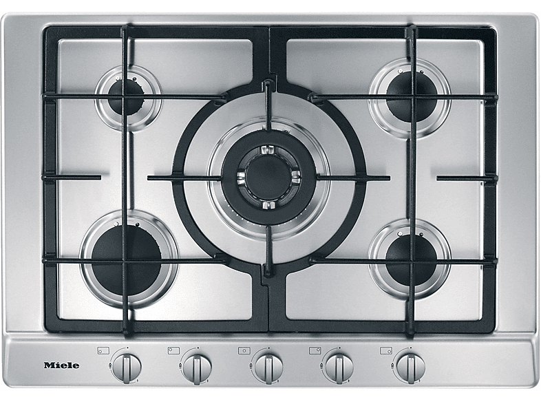 MIELE KM 2033 PIANO COTTURA GAS, 5 zone di cottura, dimensioni: L 75 cm, P 52 piano in Acciaio, Acciaio Inox