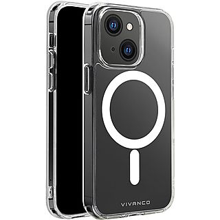 VIVANCO 62863 Schutzhülle Safe & Steady mit MagSafe, Anti Shock Backcover, für Apple iPhone 13, Transparent