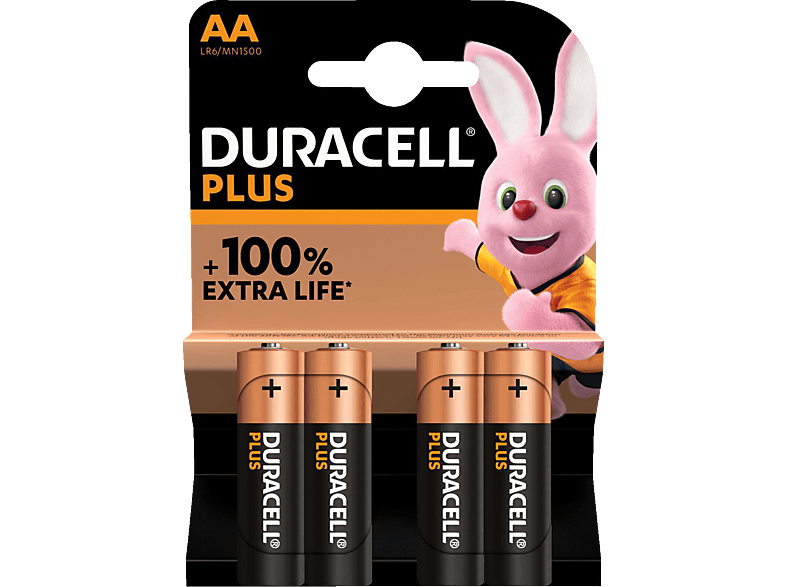DURACELL 140851 AA Stück Batterie, Volt 4 Alkaline, 1.5