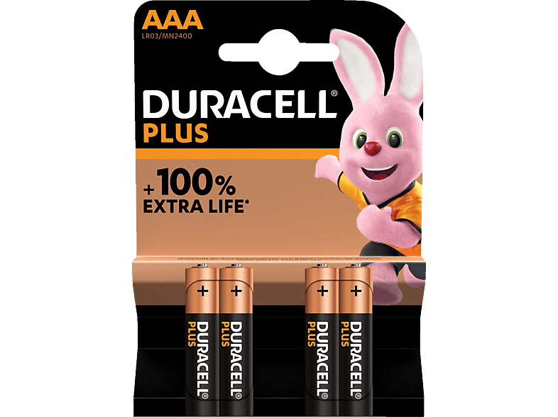 DURACELL 141117 AAA Alkaline, Volt Batterie, 1.5V Stück 4