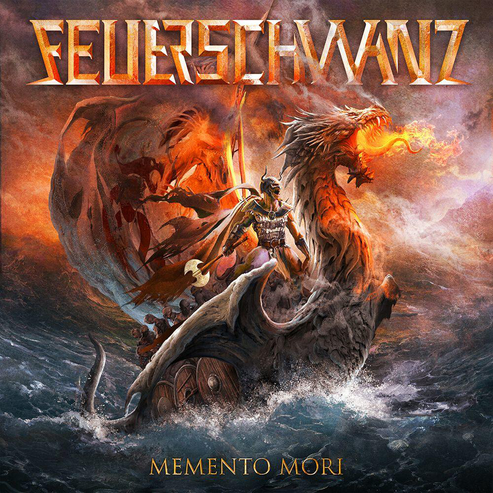 Feuerschwanz Albumcover, Drache, Wikinger, Meer.