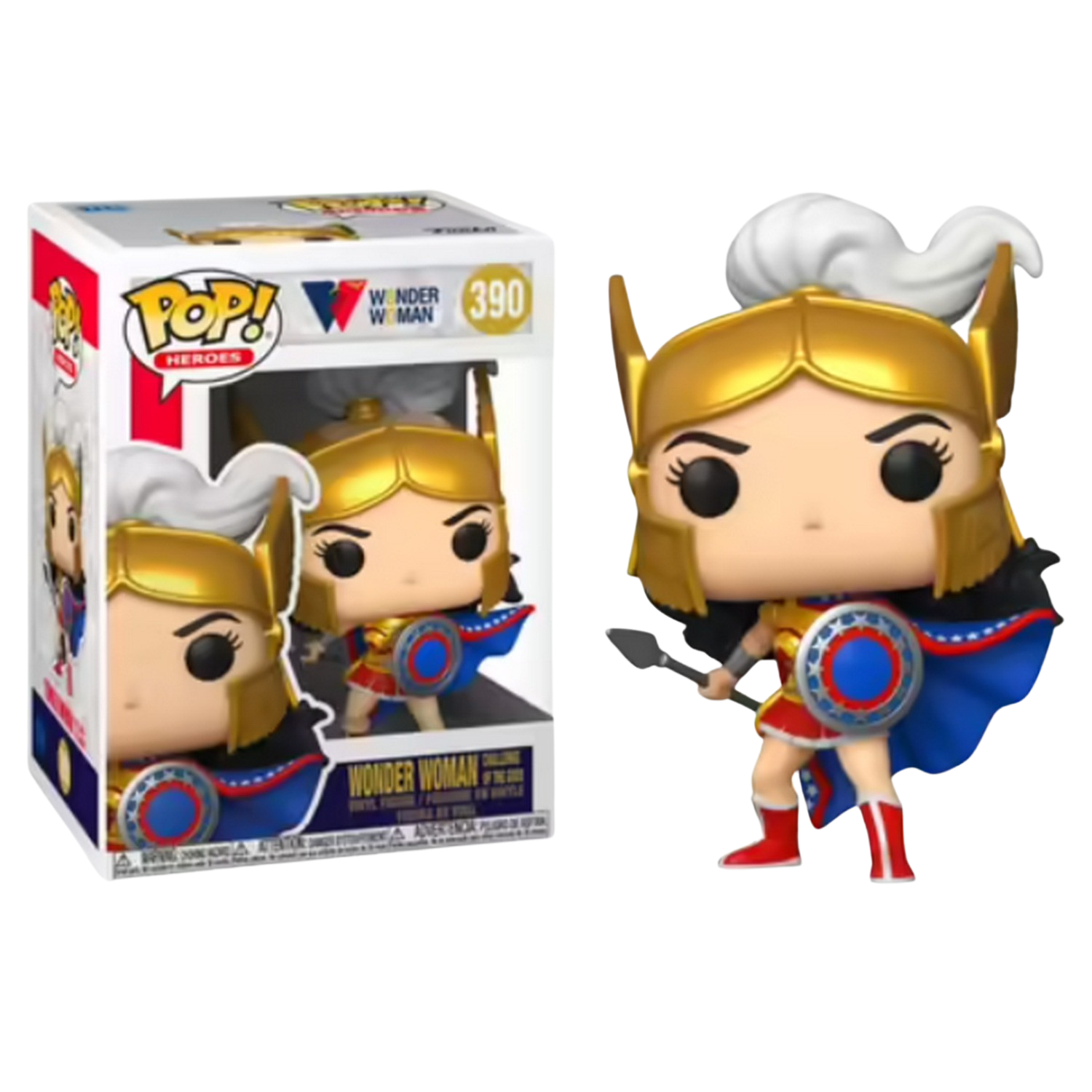 Figura Funko Pop! - Sherwood Pop! 80th Anniversary Wonder Woman Challenge the Gods, 10 cm, Vinilo, Multicolor