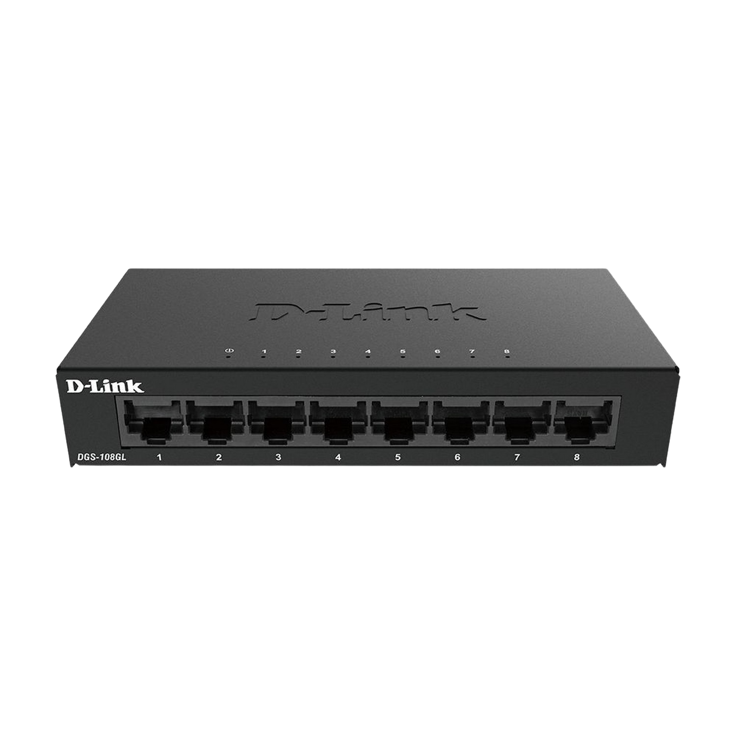 Dlink Dgs108gl Switch gigabit 8 puertos sin 1000 megas por ethernet lan rj45 plug&play perfil bajo conmutador hub sobremesa ventiladores 802.3az 1000baset 8p