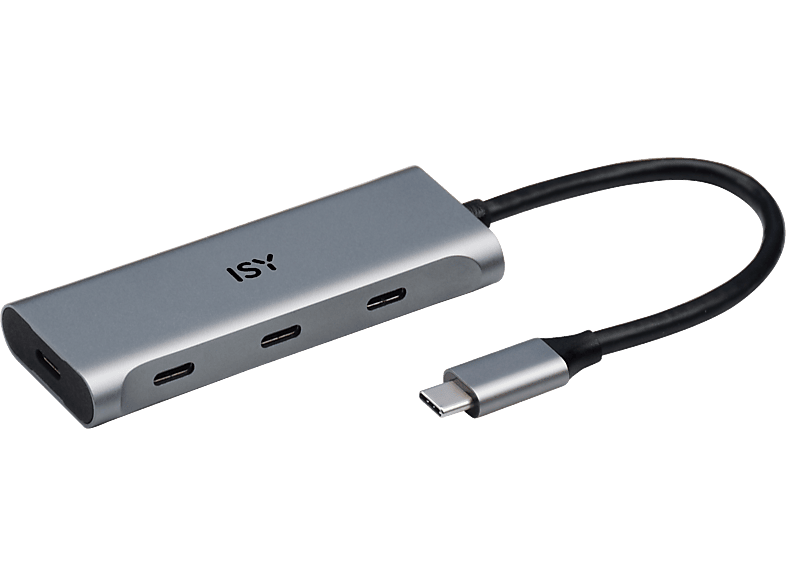 ISY Adapter IHU-5600 USB Typ-C auf 3x USB 3.1 Typ-C Hub Silber