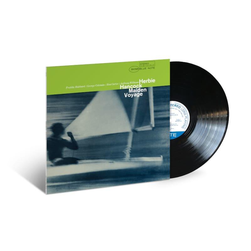 Herbie Hancocks Maiden Voyage Albumcover mit Segelboot-Silhouette.