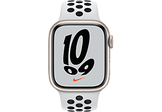 APPLE Watch Series 7 Nike+ 41 mm sterrenlicht aluminium / platinum/zwarte sportband
