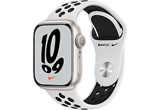 APPLE Watch Series 7 Nike+ 41 mm sterrenlicht aluminium / platinum/zwarte sportband