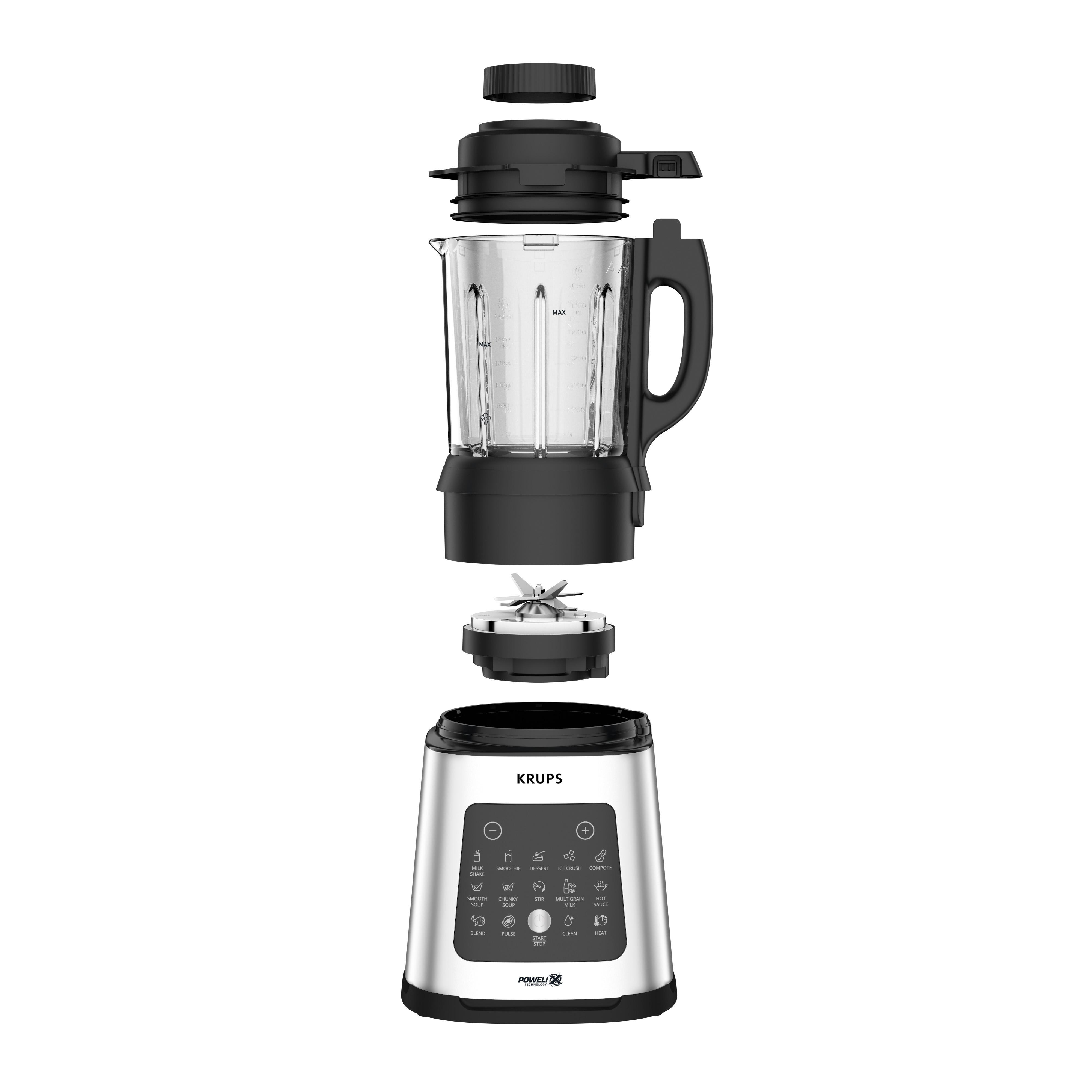 KRUPS KB835D Perfect Mix Cook Standmixer Silber/Schwarz (1400 Watt, 1.75 l)