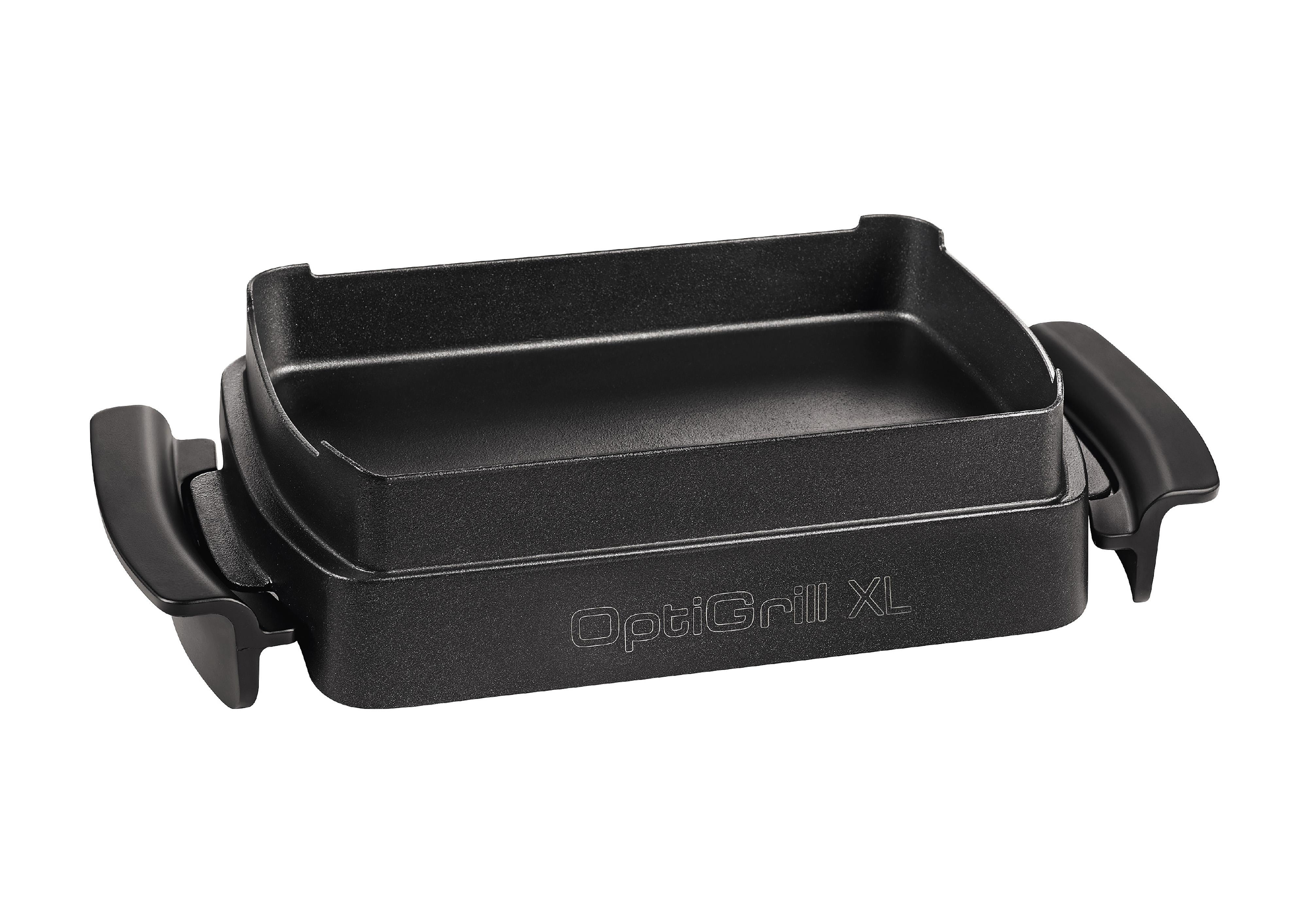 Schwarzer OptiGrill XL mit Griffen.