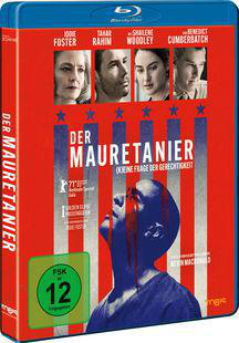 Blu-ray-Hülle von Der Mauretanier. Das Cover zeigt Gesichter und Text.