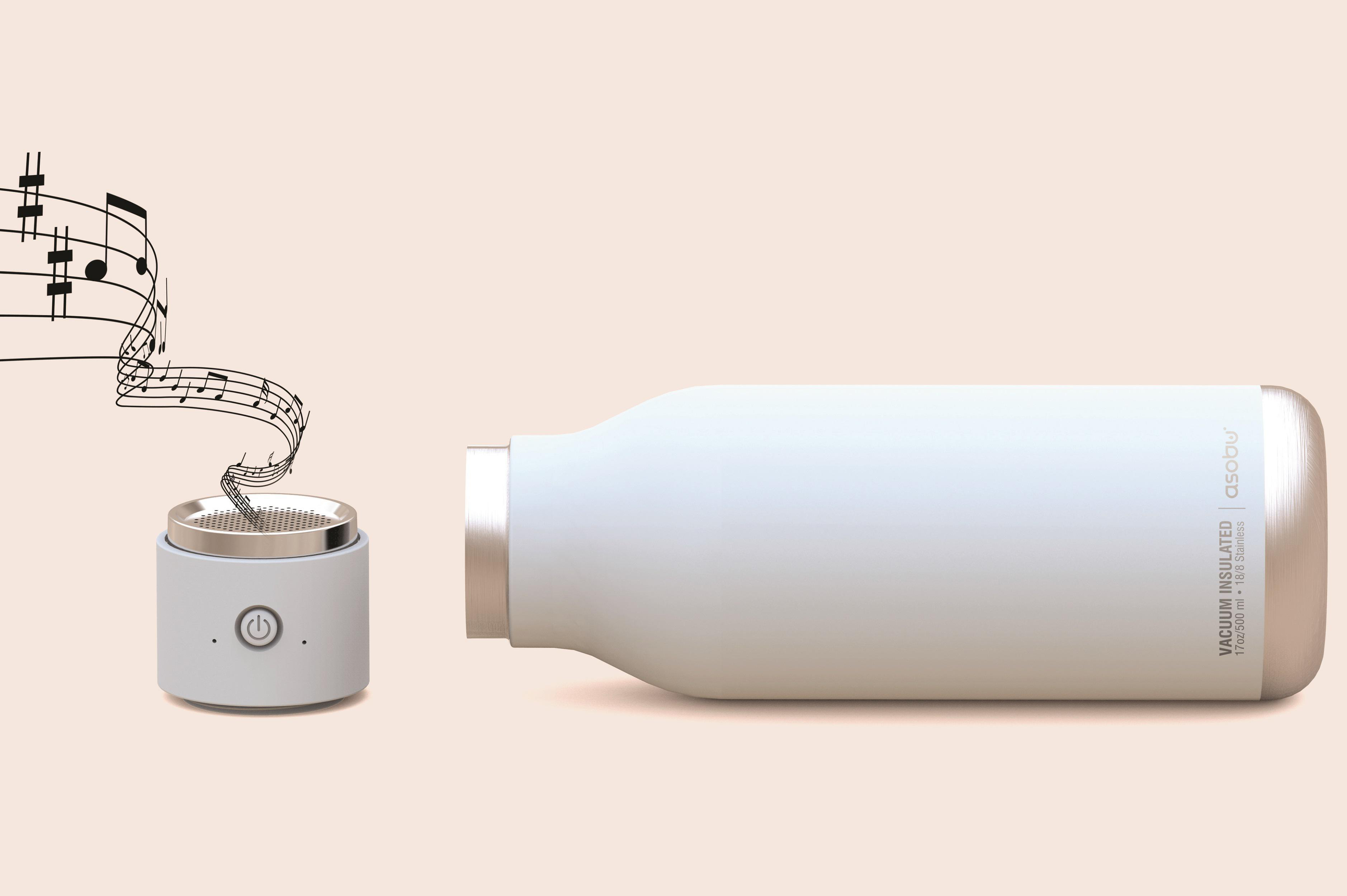ASOBU 305458 Wireless Beat Trinkflasche Weiß