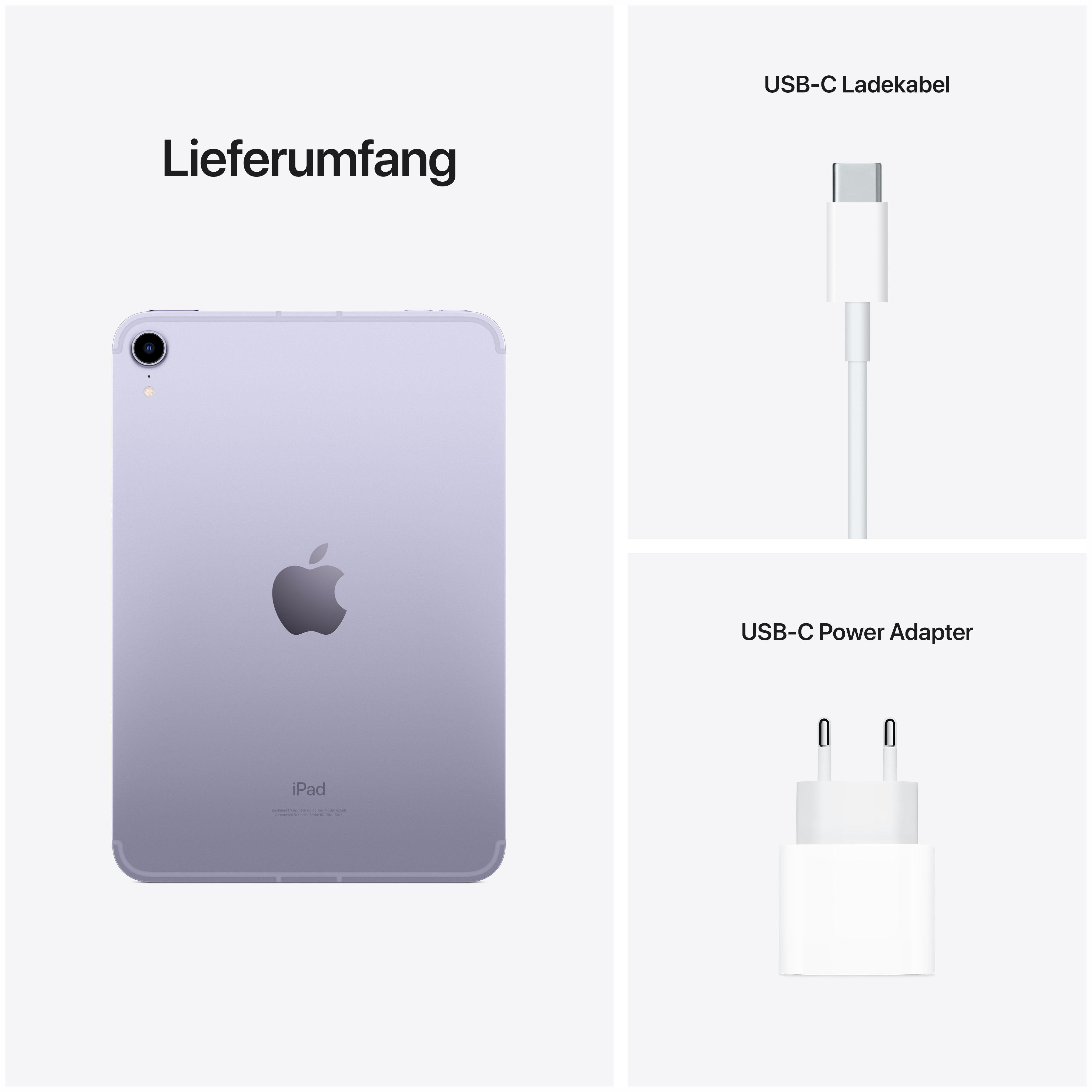 APPLE iPad mini Wi-Fi + Cellular, Tablet, 256 GB, 8,3 Zoll, Violett