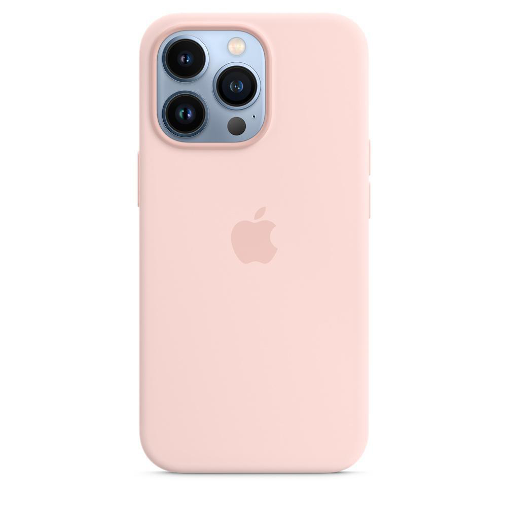 Rosafarbene Handyhülle mit Apple-Logo und Kameralinsen.